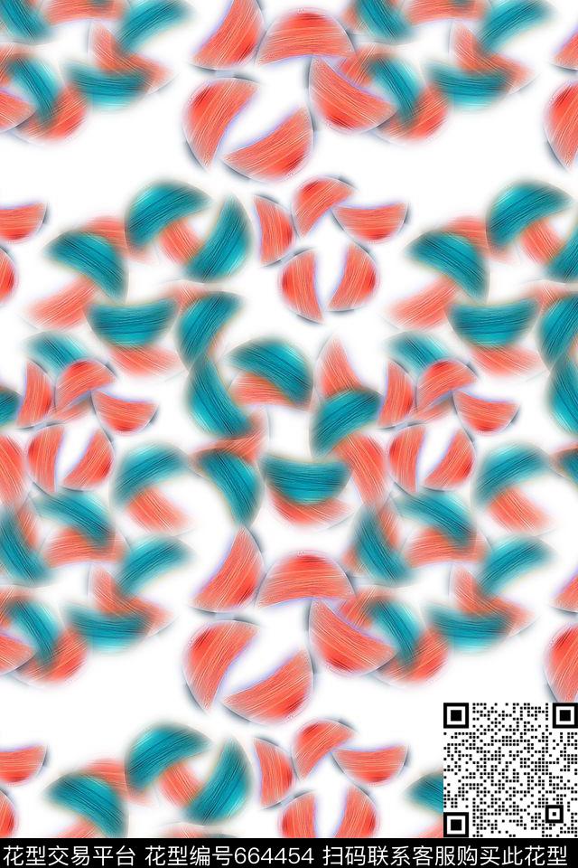 炫彩变幻蓝云意向抽象图案数码印花华亿平台下载（图片编号: 664454） - 瓦栏（Walan）