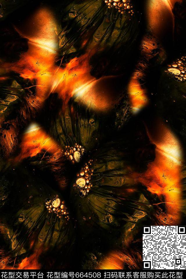 抽象云雾泼墨数码印花华亿平台下载（图片编号: 664508） - 瓦栏（Walan）