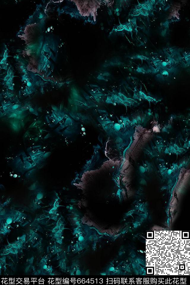 抽象云雾泼墨数码印花华亿平台下载（图片编号: 664513） - 瓦栏（Walan）