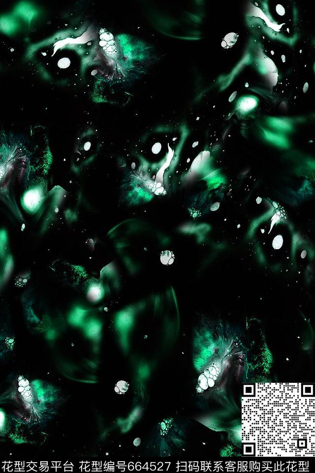 抽象云雾泼墨数码印花华亿平台下载（图片编号: 664527） - 瓦栏（Walan）