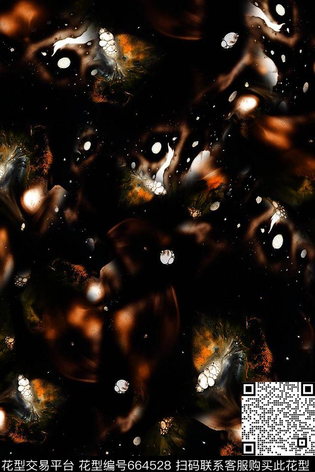 抽象云雾泼墨数码印花华亿平台下载（图片编号: 664528） - 瓦栏（Walan）