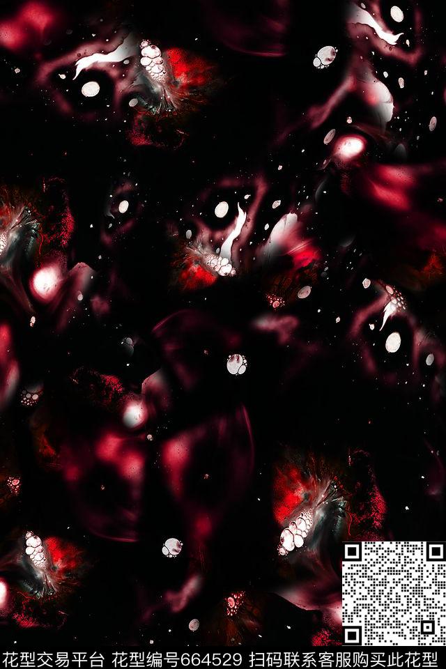 抽象云雾泼墨数码印花华亿平台下载（图片编号: 664529） - 瓦栏（Walan）