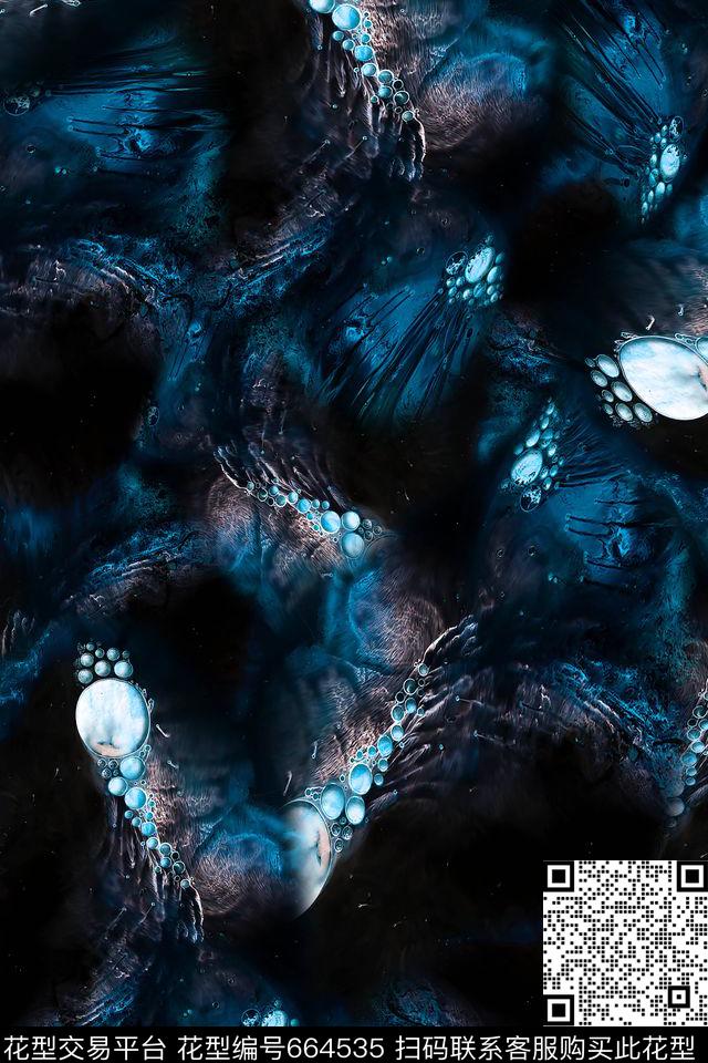 抽象云雾泼墨数码印花华亿平台下载（图片编号: 664535） - 瓦栏（Walan）