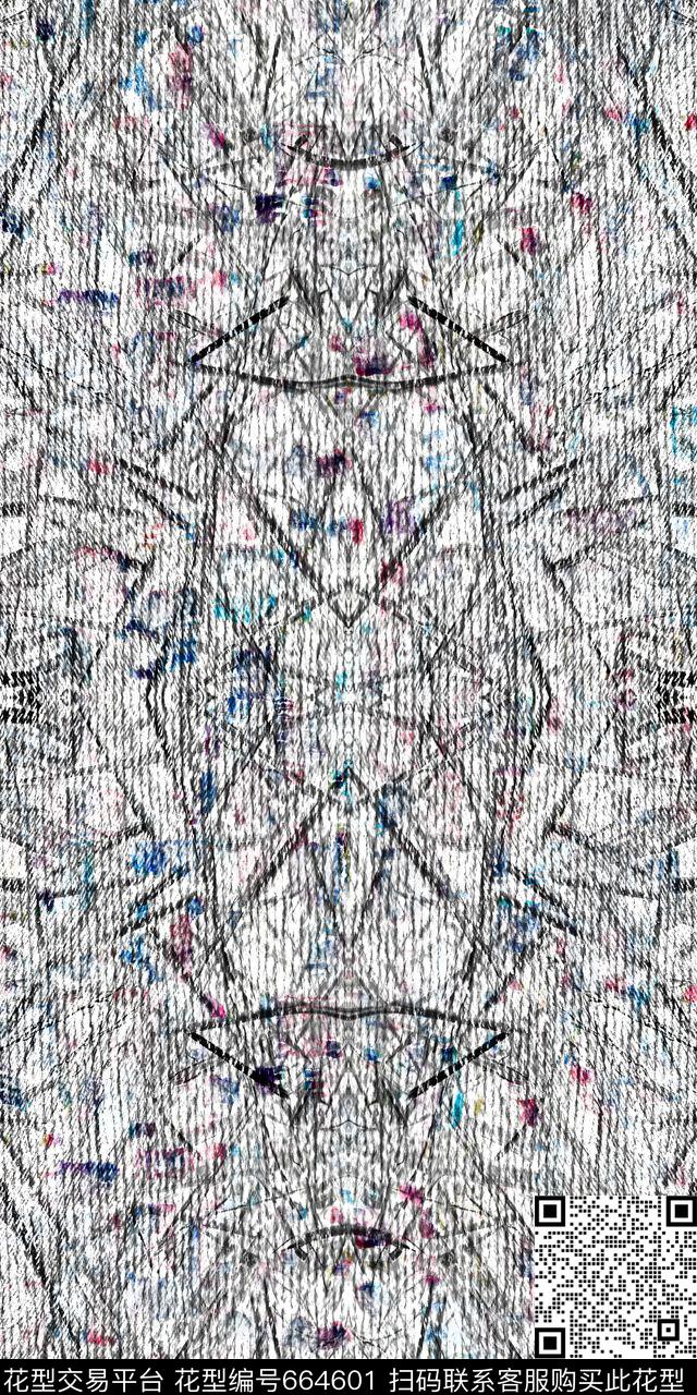 亚麻淡雅铅笔数码印花华亿平台下载（图片编号: 664601） - 瓦栏（Walan）