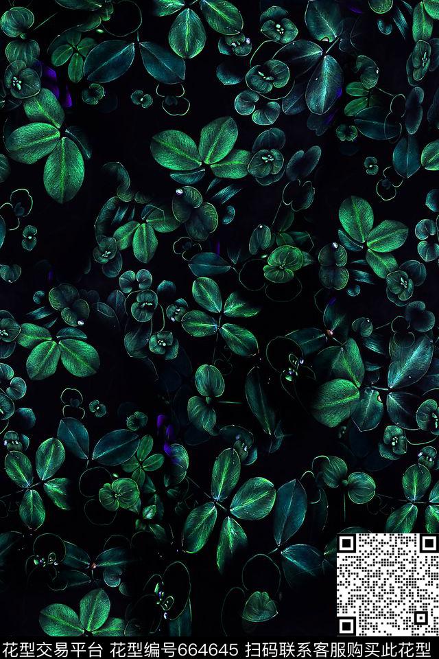 四叶草休闲草数码印花华亿平台下载（图片编号: 664645） - 瓦栏（Walan）