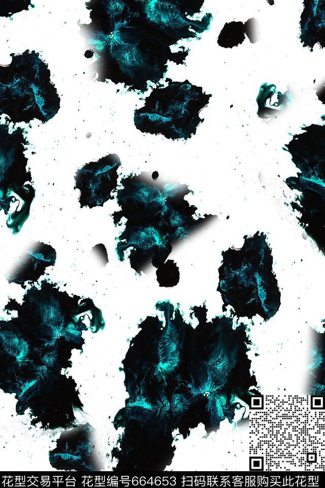抽象云雾泼墨数码印花华亿平台下载（图片编号: 664653） - 瓦栏（Walan）