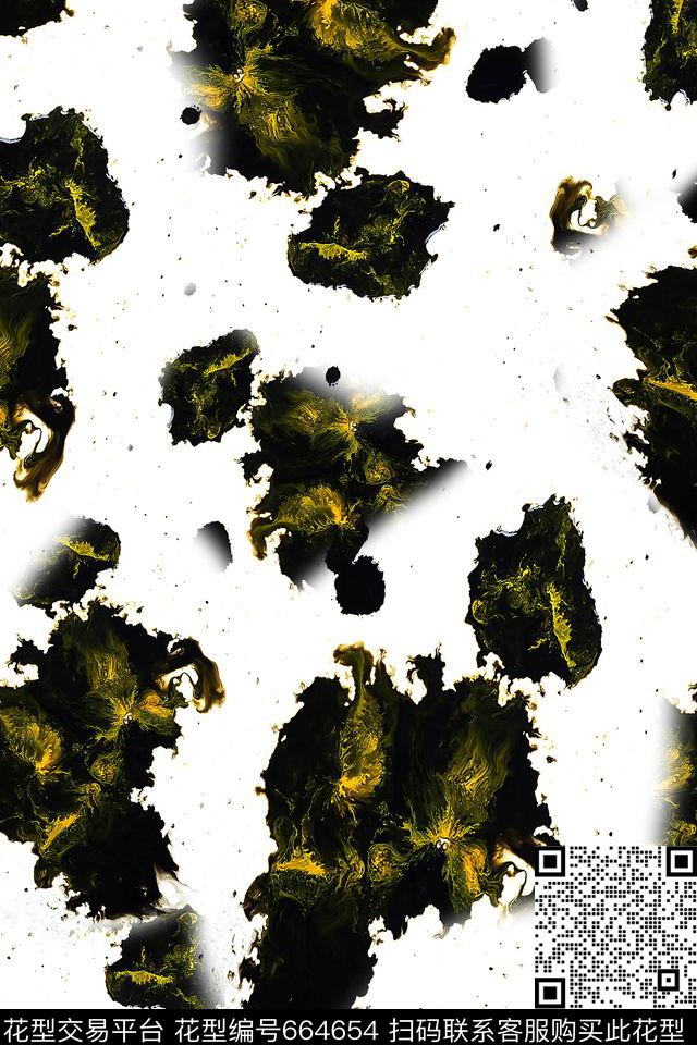 抽象云雾泼墨数码印花华亿平台下载（图片编号: 664654） - 瓦栏（Walan）
