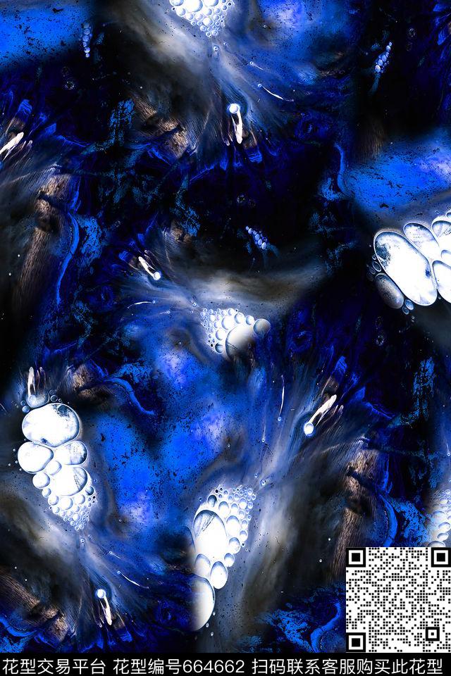 抽象云雾泼墨数码印花华亿平台下载（图片编号: 664662） - 瓦栏（Walan）