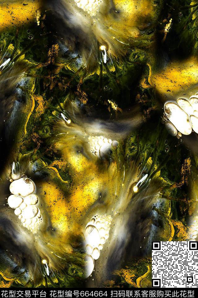 抽象云雾泼墨数码印花华亿平台下载（图片编号: 664664） - 瓦栏（Walan）