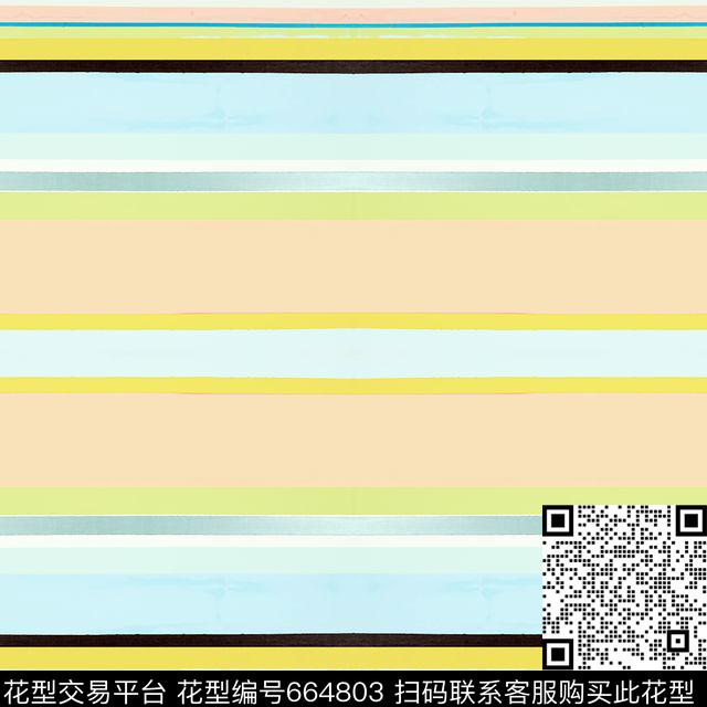 色块横条条纹数码印花华亿平台下载（图片编号: 664803） - 瓦栏（Walan）