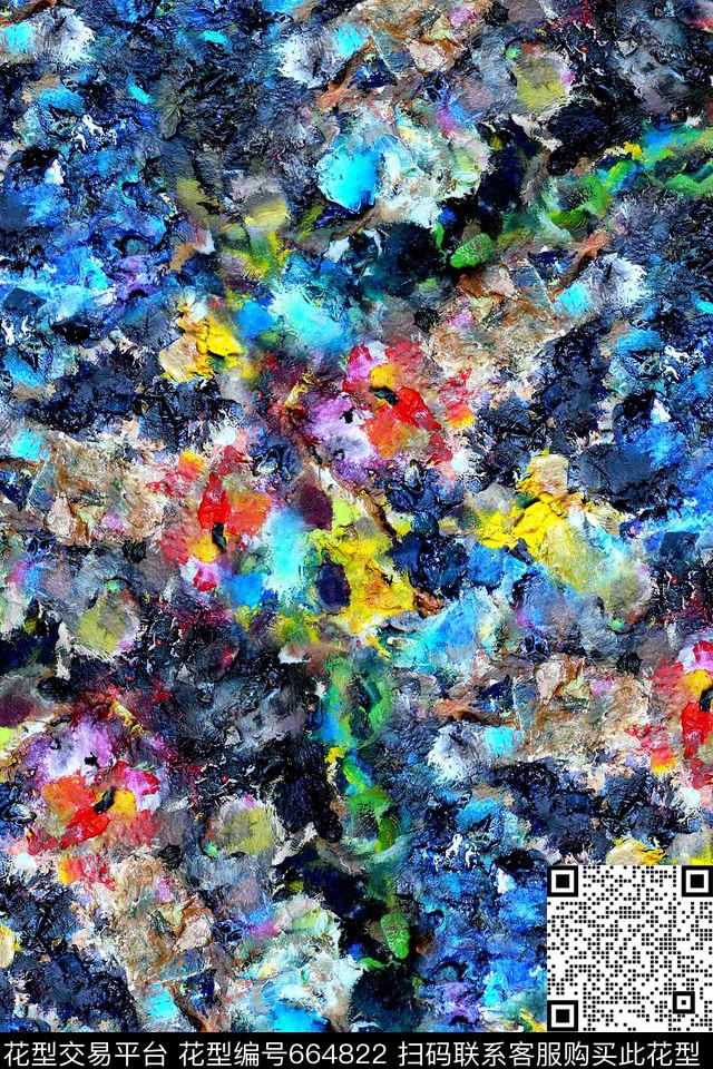 抽象炫彩几何数码印花华亿平台下载（图片编号: 664822） - 瓦栏（Walan）