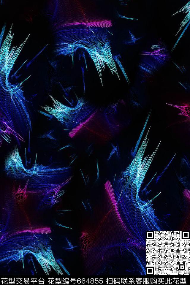 极光抽象泳装数码印花华亿平台下载（图片编号: 664855） - 瓦栏（Walan）