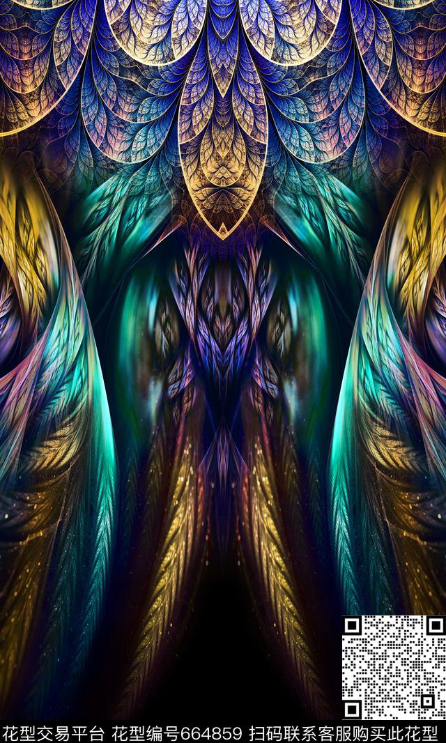 抽象分形定位数码印花华亿平台下载（图片编号: 664859） - 瓦栏（Walan）