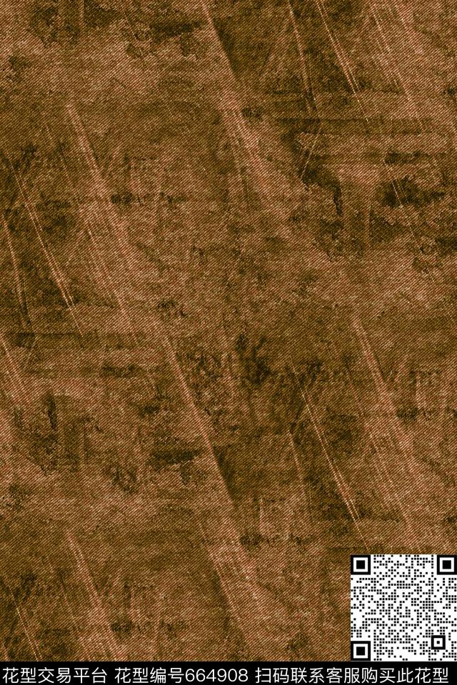 牛仔纹肌理漂白数码印花华亿平台下载（图片编号: 664908） - 瓦栏（Walan）