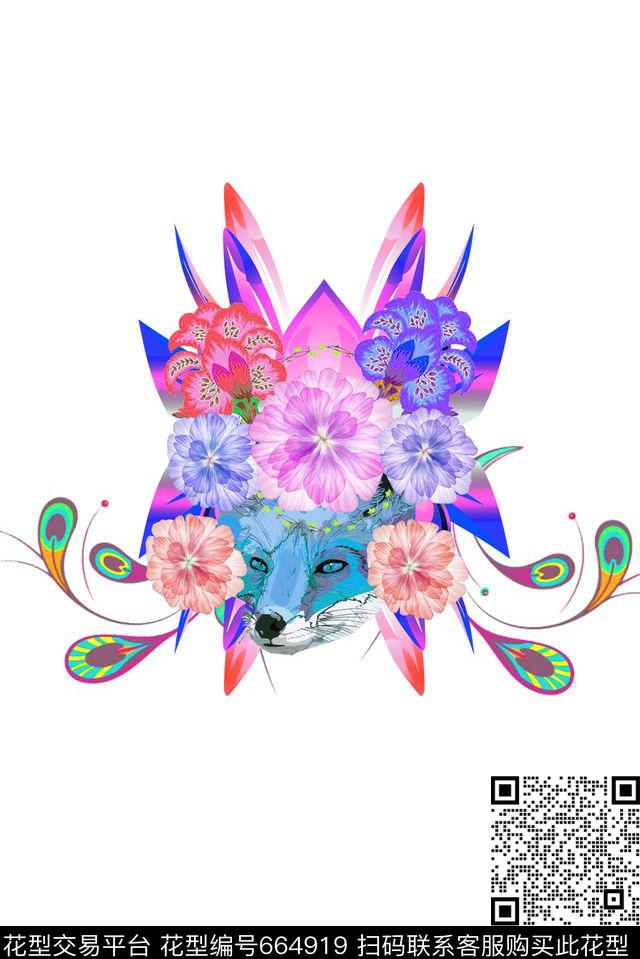 花卉动物数码印花华亿平台下载（图片编号: 664919） - 瓦栏（Walan）