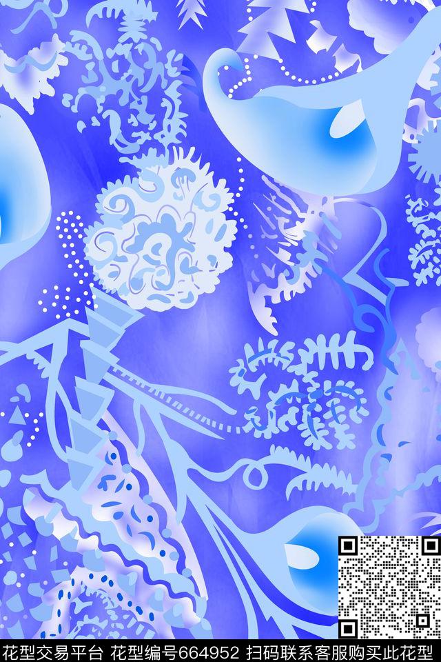 花瓣小碎花分色传统印花华亿平台下载（图片编号: 664952） - 瓦栏（Walan）