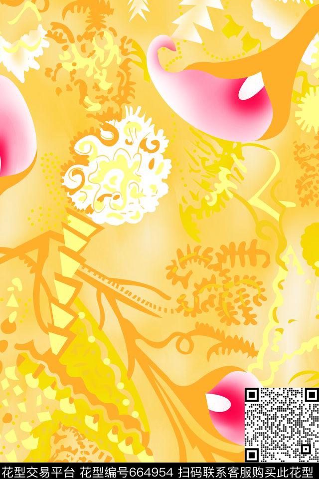 花瓣小碎花分色传统印花华亿平台下载（图片编号: 664954） - 瓦栏（Walan）