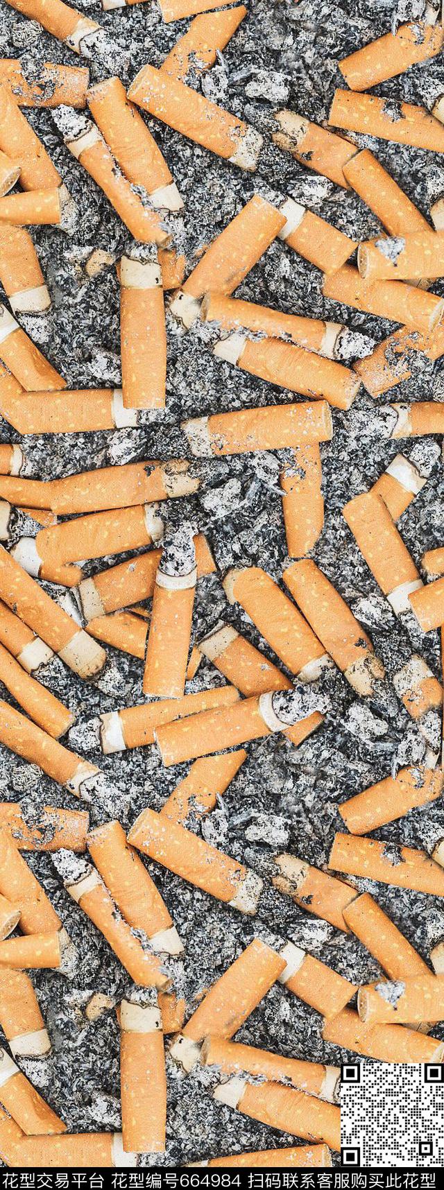 趣味香烟创意烟头印花男装T恤个性香烟大牌印花数码印花华亿平台下载（图片编号: 664984） - 瓦栏（Walan）