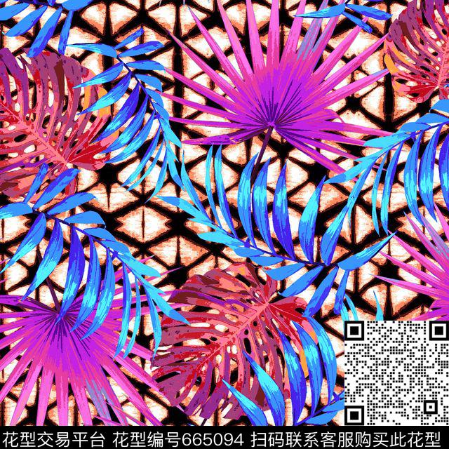 热带叶子热带植物时尚泳装传统印花华亿平台下载（图片编号: 665094） - 瓦栏（Walan）