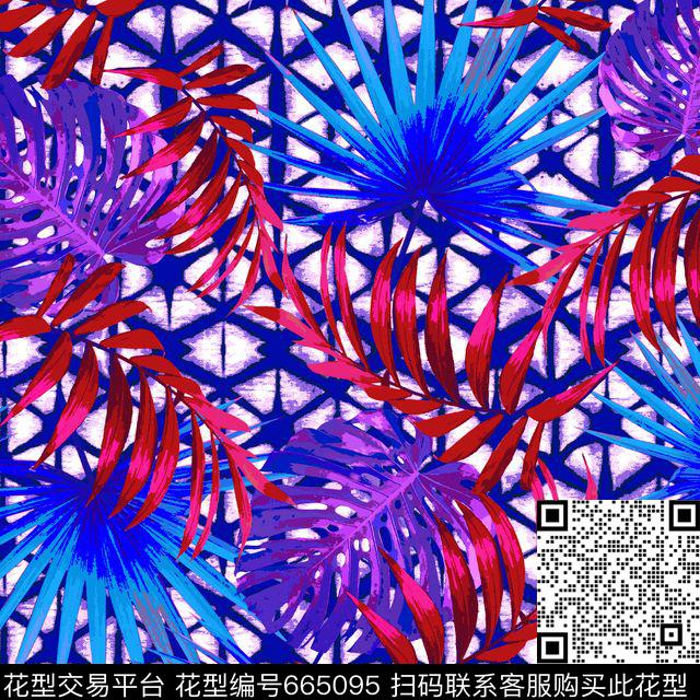 热带叶子热带植物时尚泳装传统印花华亿平台下载（图片编号: 665095） - 瓦栏（Walan）