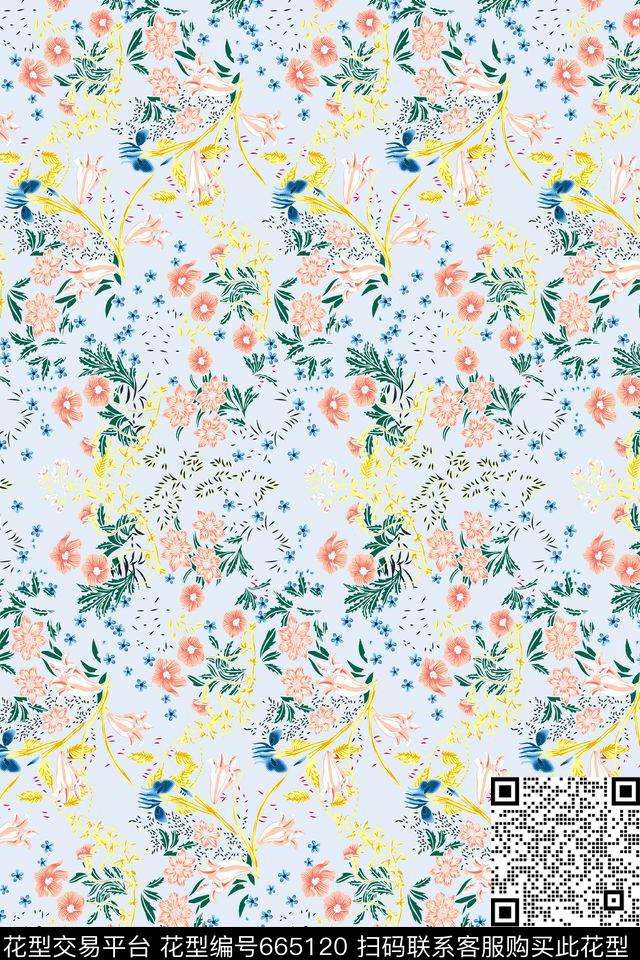 手绘传统实色传统印花华亿平台下载（图片编号: 665120） - 瓦栏（Walan）