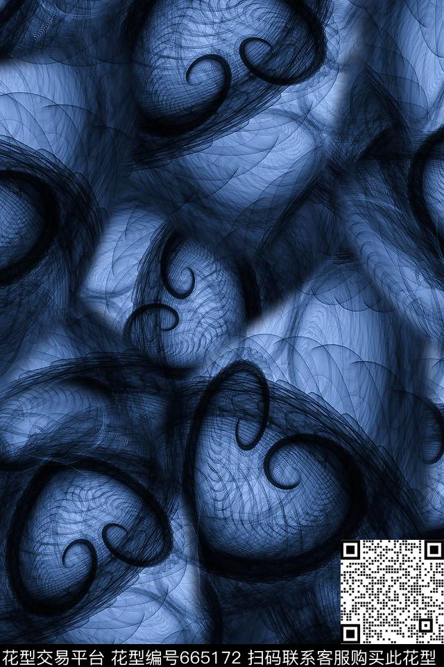 抽象旋涡数码数码印花华亿平台下载（图片编号: 665172） - 瓦栏（Walan）