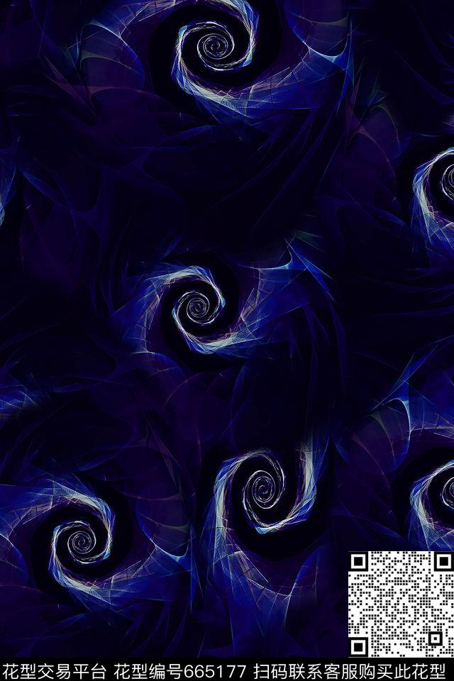 抽象旋涡数码数码印花华亿平台下载（图片编号: 665177） - 瓦栏（Walan）