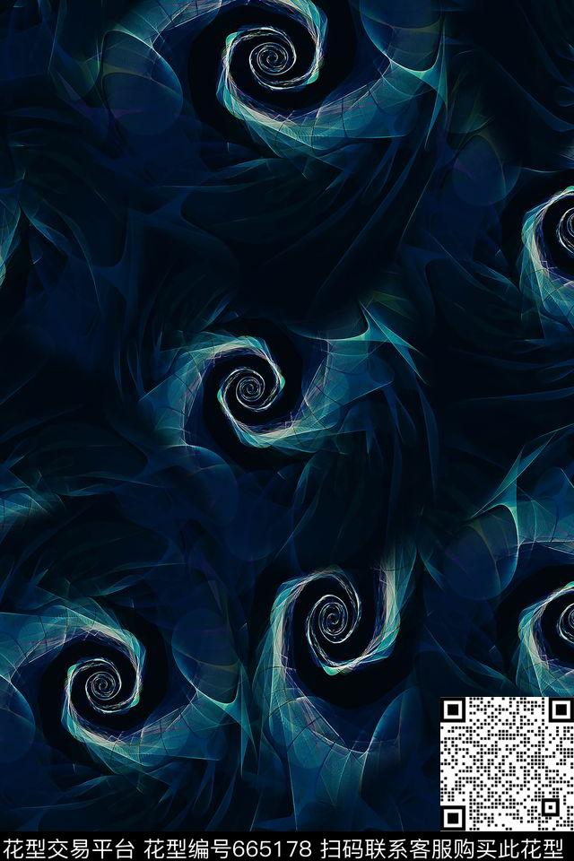 抽象旋涡数码数码印花华亿平台下载（图片编号: 665178） - 瓦栏（Walan）
