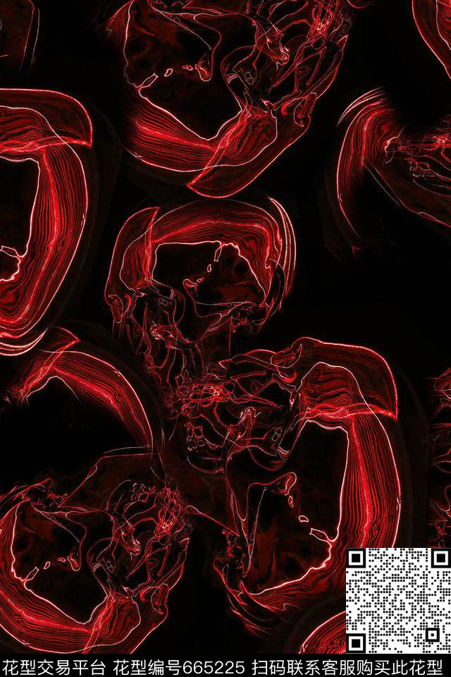 抽象男装朦胧数码印花华亿平台下载（图片编号: 665225） - 瓦栏（Walan）