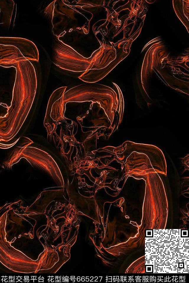 抽象男装朦胧数码印花华亿平台下载（图片编号: 665227） - 瓦栏（Walan）