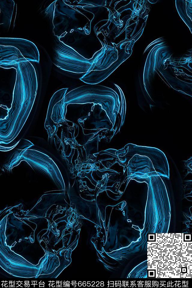 抽象男装朦胧数码印花华亿平台下载（图片编号: 665228） - 瓦栏（Walan）