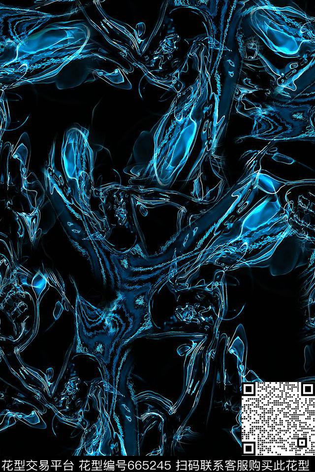 抽象男装朦胧数码印花华亿平台下载（图片编号: 665245） - 瓦栏（Walan）