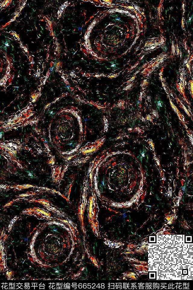 抽象朦胧女装数码印花华亿平台下载（图片编号: 665248） - 瓦栏（Walan）