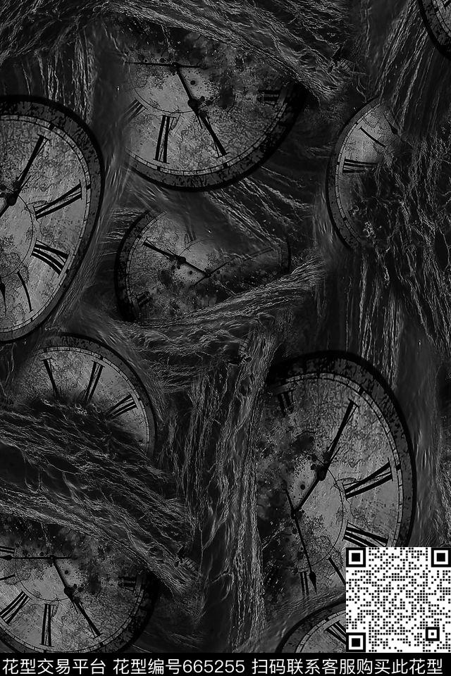 钟表海浪男装数码印花华亿平台下载（图片编号: 665255） - 瓦栏（Walan）