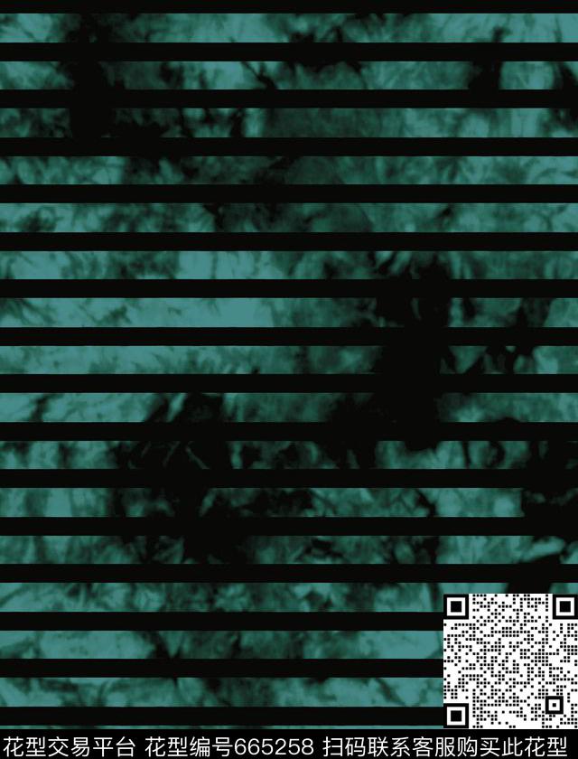 仿扎染横条传统印花华亿平台下载（图片编号: 665258） - 瓦栏（Walan）