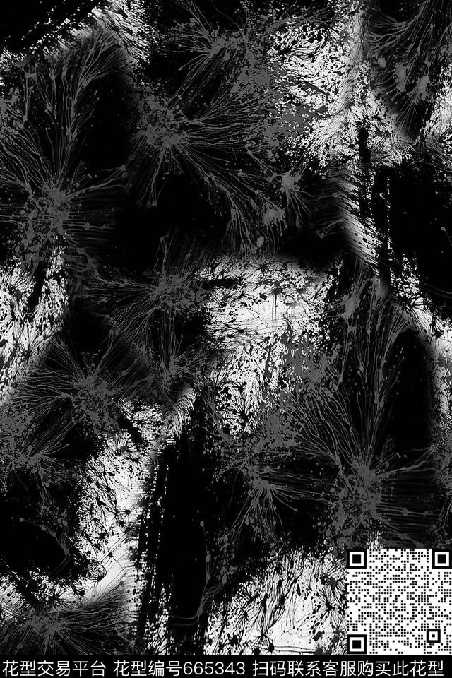 抽象男装朦胧数码印花华亿平台下载（图片编号: 665343） - 瓦栏（Walan）