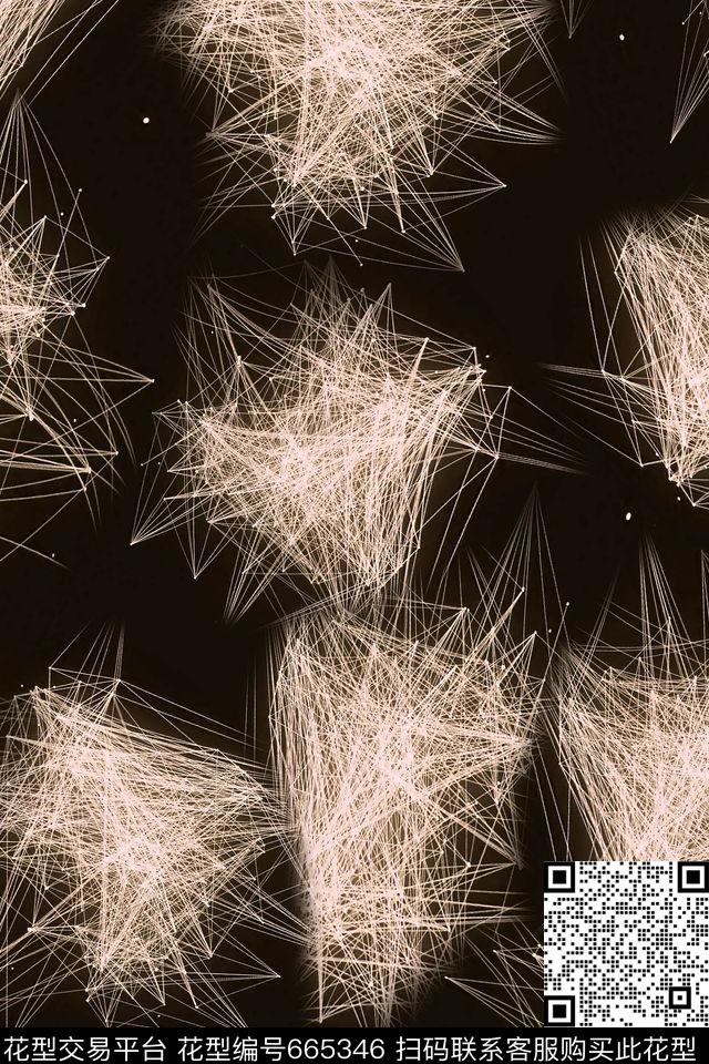 线条男装抽象数码印花华亿平台下载（图片编号: 665346） - 瓦栏（Walan）