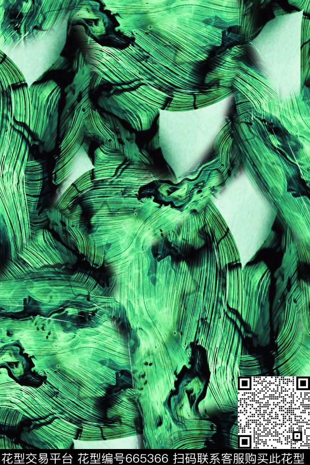 抽象男装朦胧数码印花华亿平台下载（图片编号: 665366） - 瓦栏（Walan）