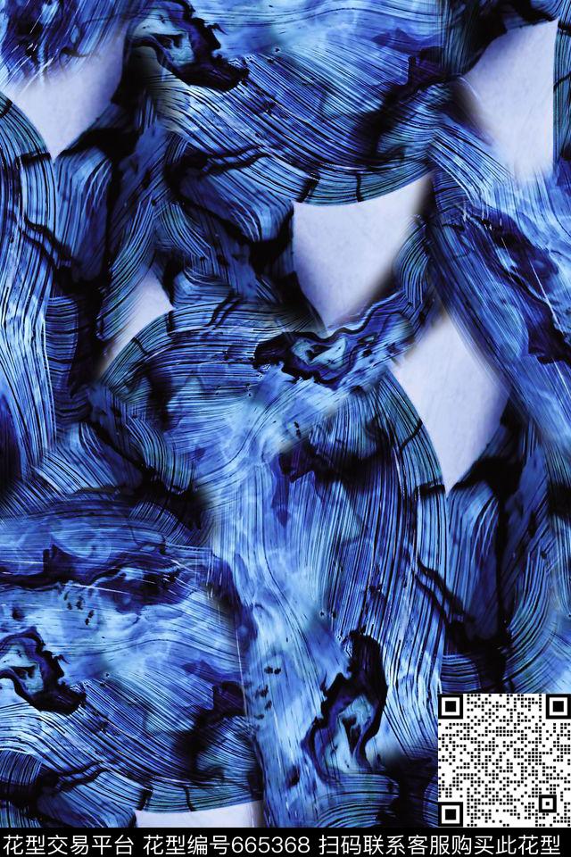 抽象男装朦胧数码印花华亿平台下载（图片编号: 665368） - 瓦栏（Walan）