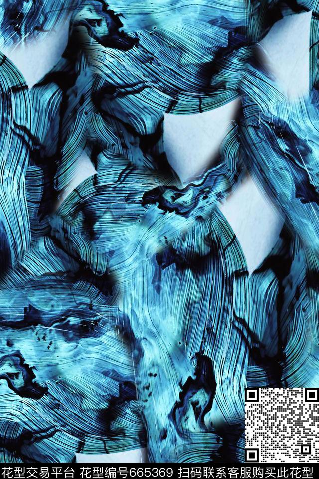 抽象男装朦胧数码印花华亿平台下载（图片编号: 665369） - 瓦栏（Walan）