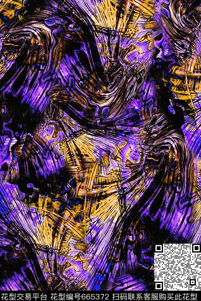 抽象朦胧流彩数码印花华亿平台下载（图片编号: 665372） - 瓦栏（Walan）