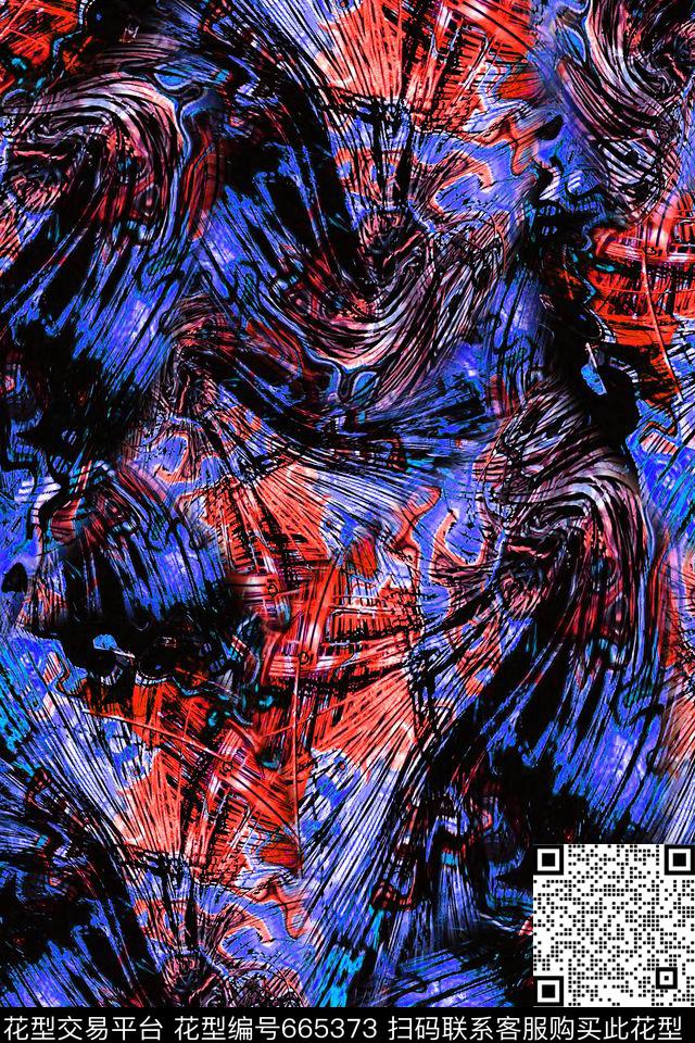 抽象朦胧流彩数码印花华亿平台下载（图片编号: 665373） - 瓦栏（Walan）