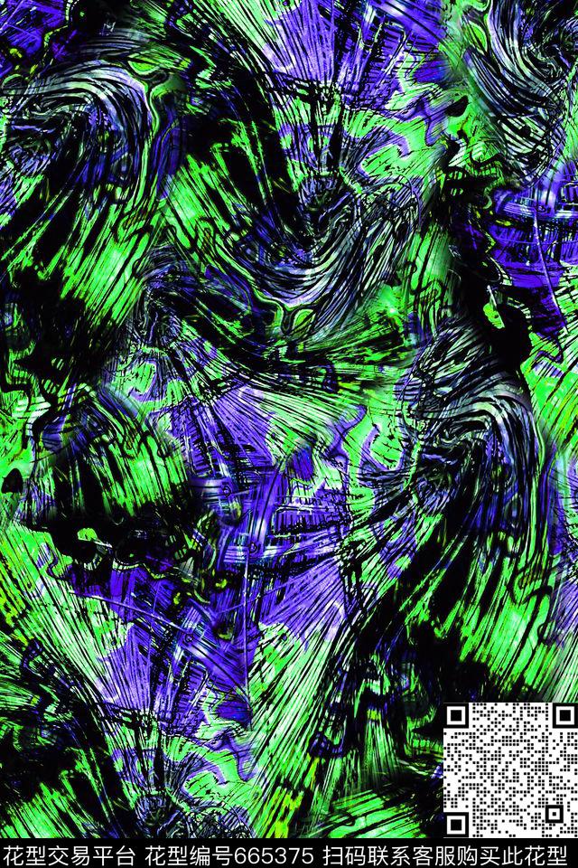 抽象朦胧流彩数码印花华亿平台下载（图片编号: 665375） - 瓦栏（Walan）