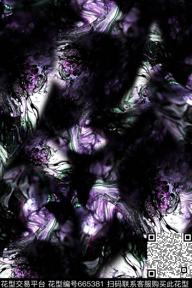 抽象朦胧流彩数码印花华亿平台下载（图片编号: 665381） - 瓦栏（Walan）