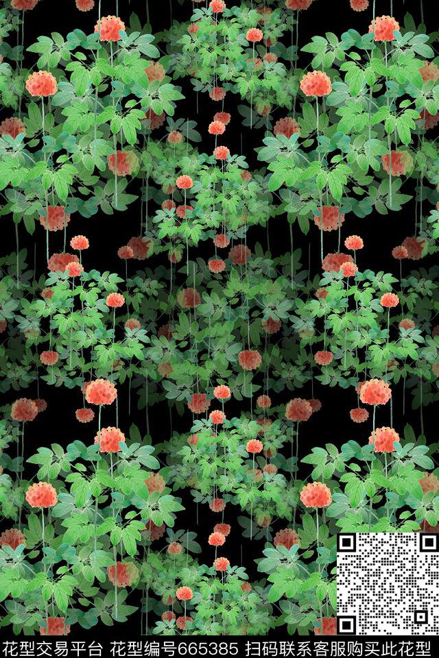 花朵花卉植物花卉数码印花华亿平台下载（图片编号: 665385） - 瓦栏（Walan）