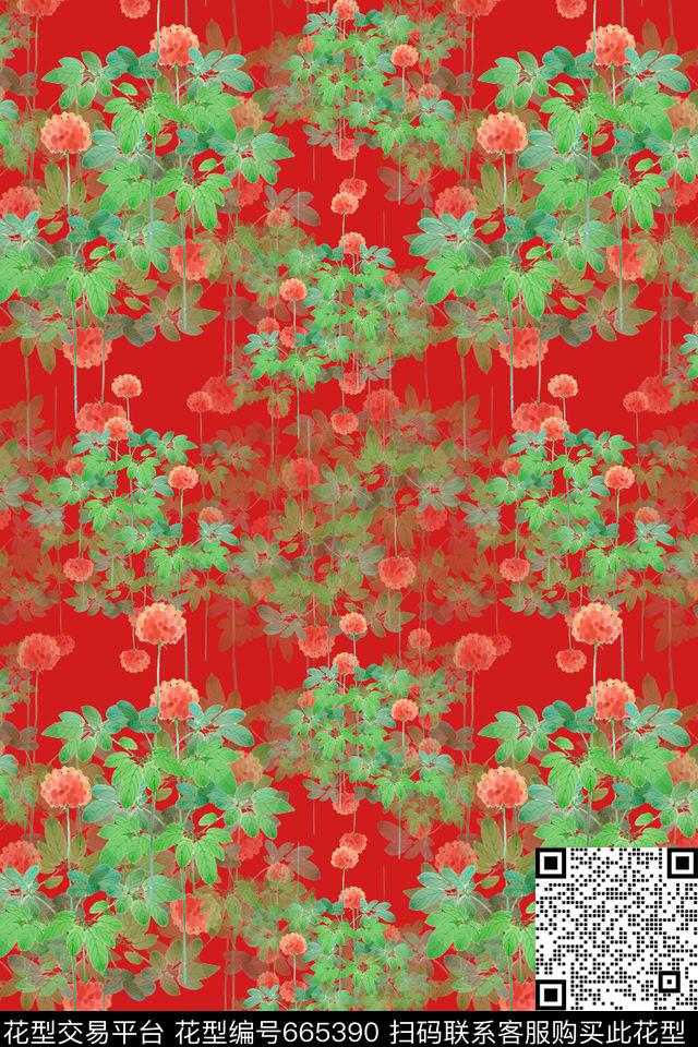 花朵花卉植物花卉数码印花华亿平台下载（图片编号: 665390） - 瓦栏（Walan）