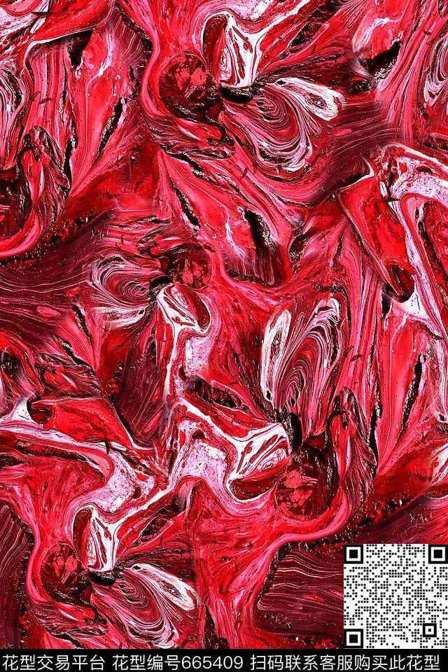 抽象朦胧流彩数码印花华亿平台下载（图片编号: 665409） - 瓦栏（Walan）