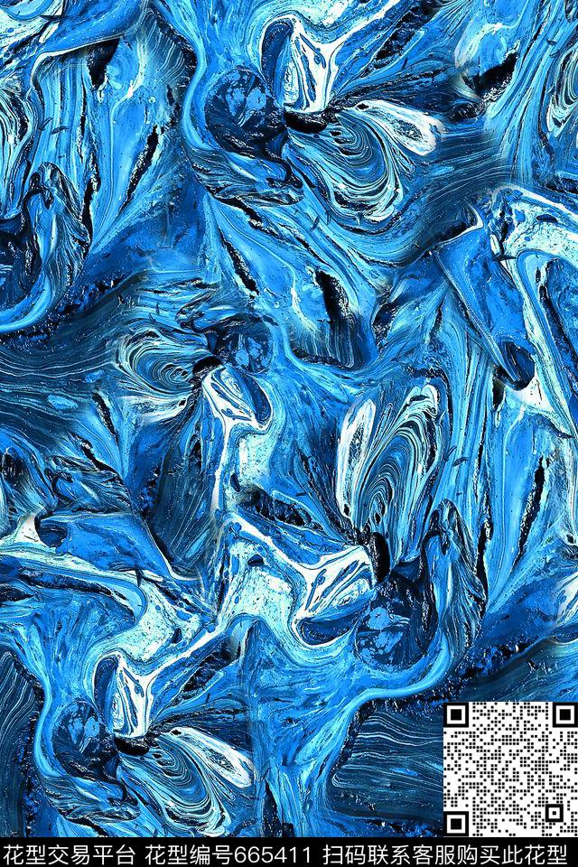 抽象朦胧流彩数码印花华亿平台下载（图片编号: 665411） - 瓦栏（Walan）
