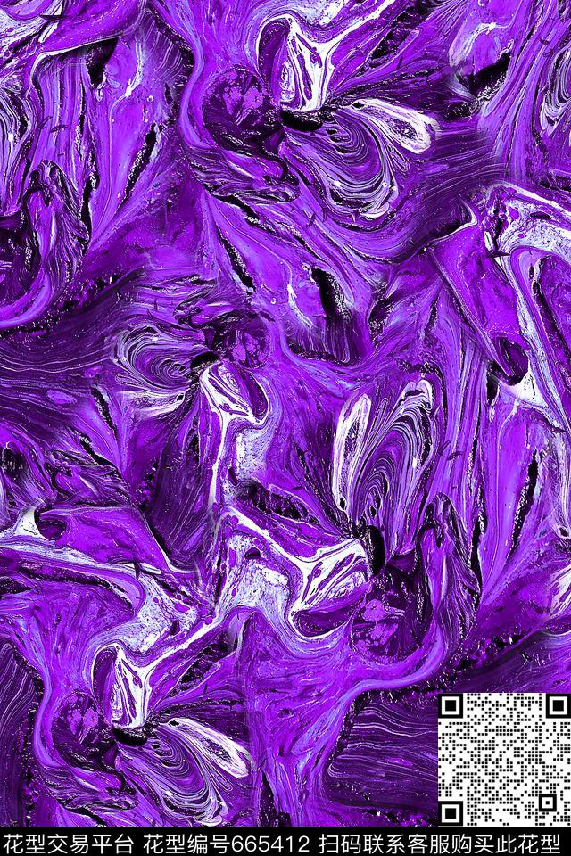 抽象朦胧流彩数码印花华亿平台下载（图片编号: 665412） - 瓦栏（Walan）