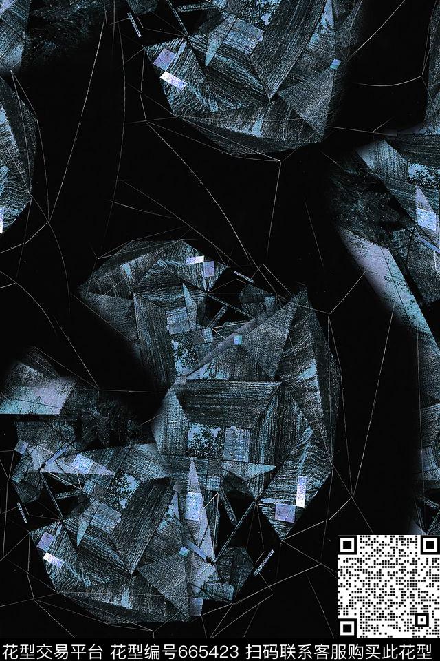 几何线条男装数码印花华亿平台下载（图片编号: 665423） - 瓦栏（Walan）